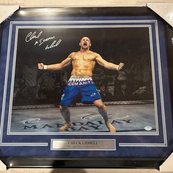 Chuck Liddell autograph signed UFC 16x20 photo framed PSA - Picture 1 of 4